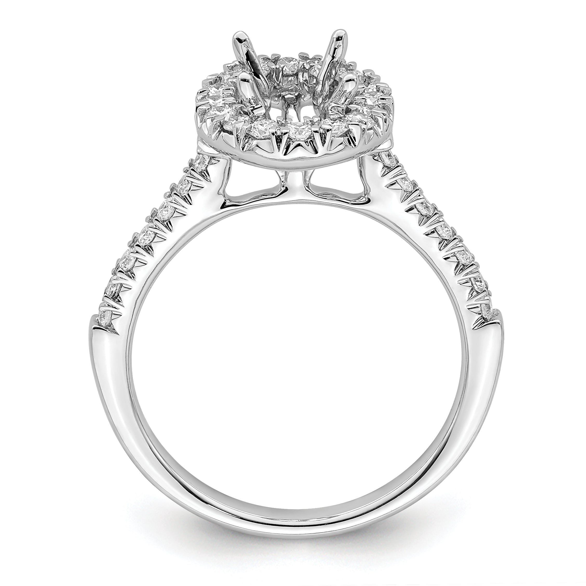 14K White Gold Oval Halo Engagement Ring N700876