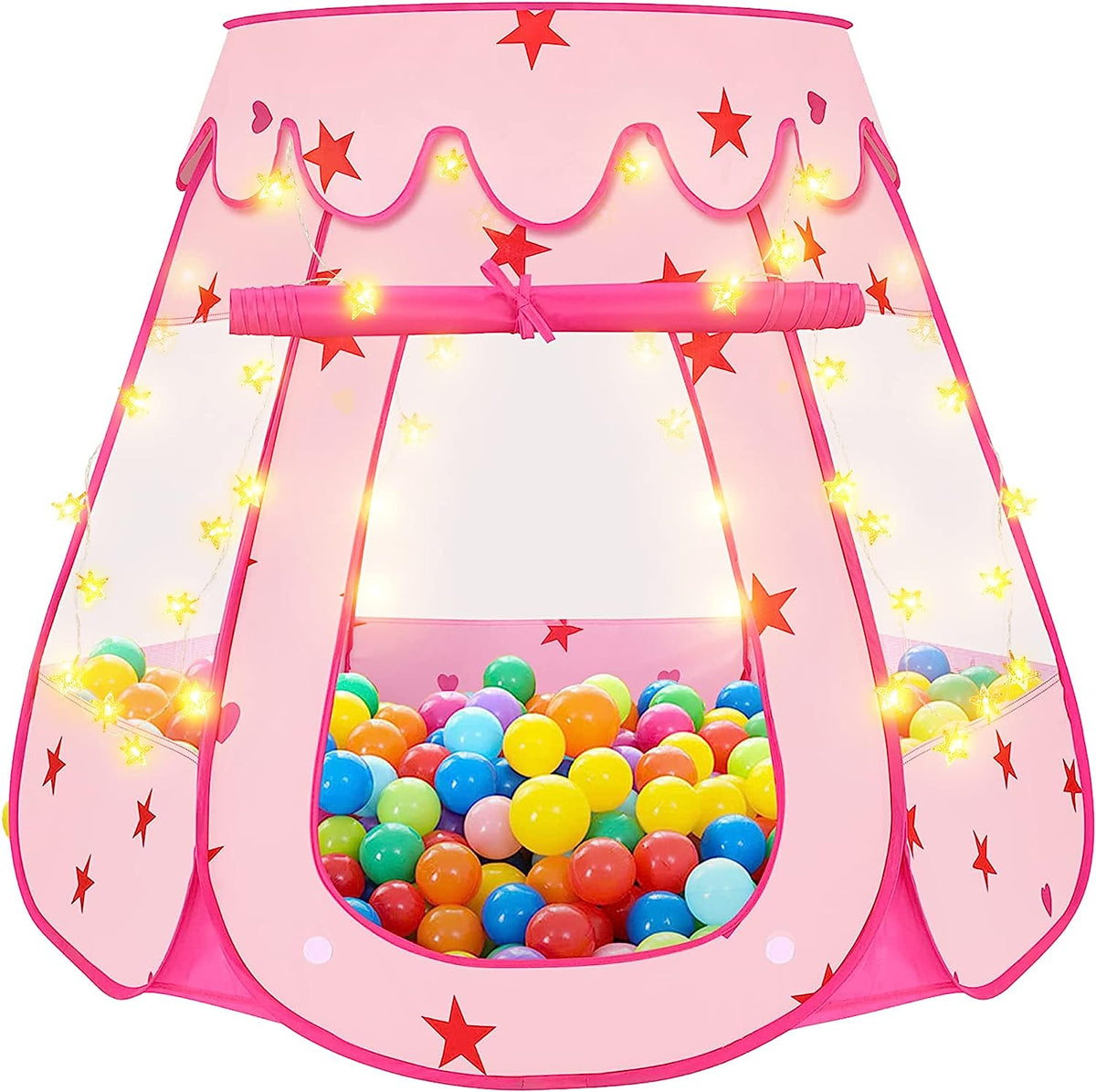 Princess Pop Up Tent with Star Lights and Portable Bag J6749