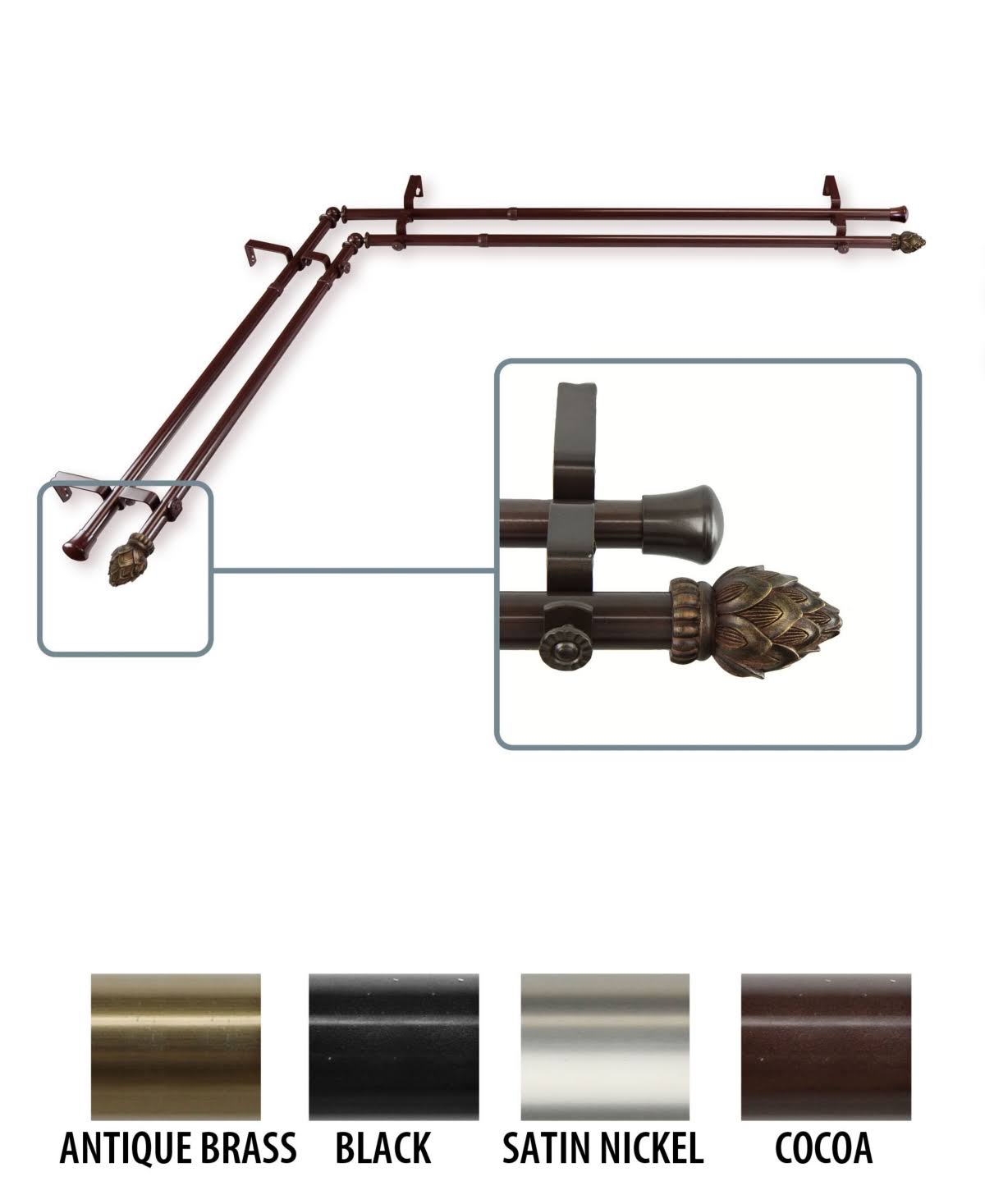Black Double Window Rod U326385