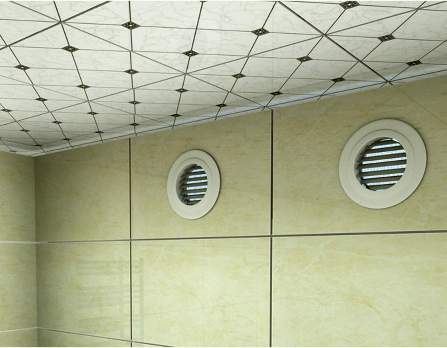 4PCS Round Plastic Air Vent Ceiling Vent Cover 94mm Pack of 2 L27724