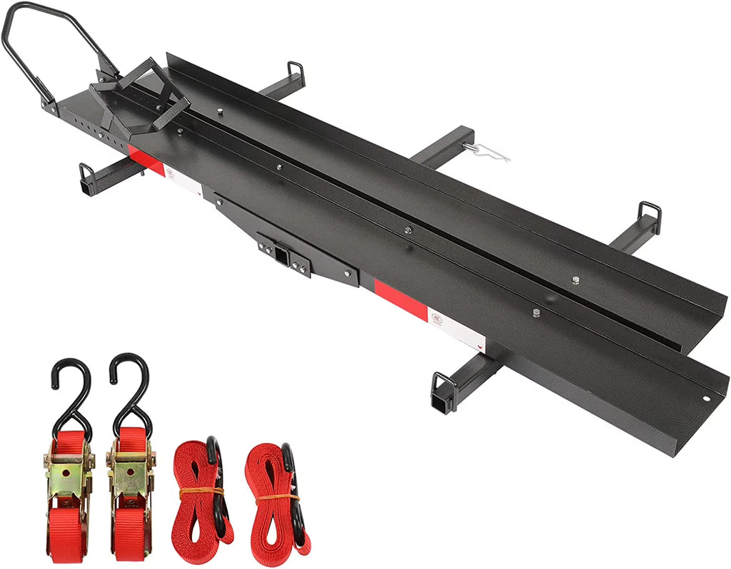 600LBS Steel Hitch Mount Motorcycle Carrier with Loading Ramp Q3882