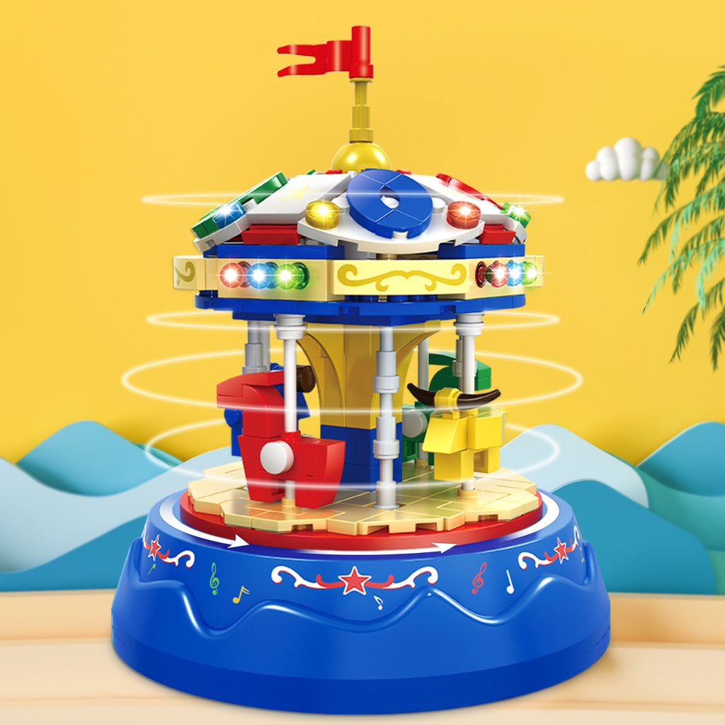 Yellow&Blue 222pcs Music Box Building Blocks E6683