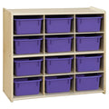 12 Cubby Storage with Purple Trays Q9829