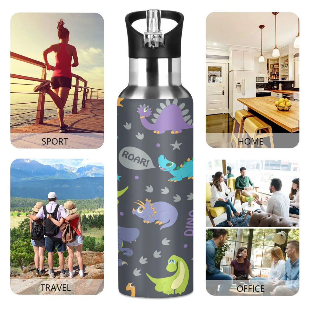 20 OZ Stainless Steel Vacuum Insulated Water Bottle with Straw Lid M959