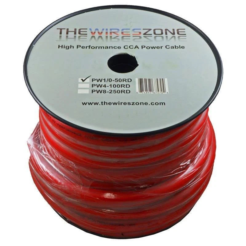 1/0 AWG 50 Feet Red Power/Ground Cable Wire Z634159