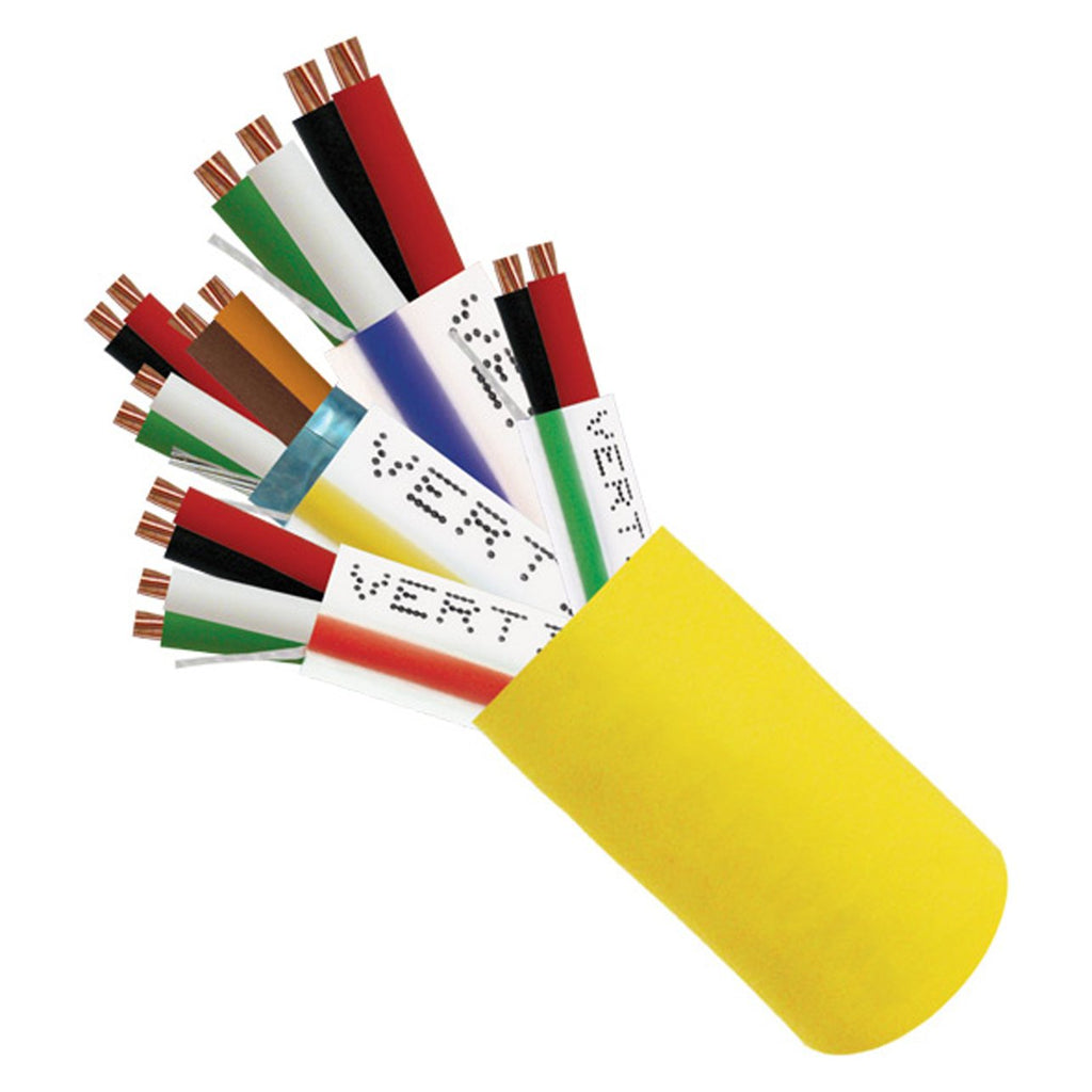 22AWG/3 Pair Shielded + 18AWG/4 Conductor + 22AWG/4 Conductor + 22AWG/2 Conductor Stranded Bare Copper Cable, 500ft Spool, Yellow M7844
