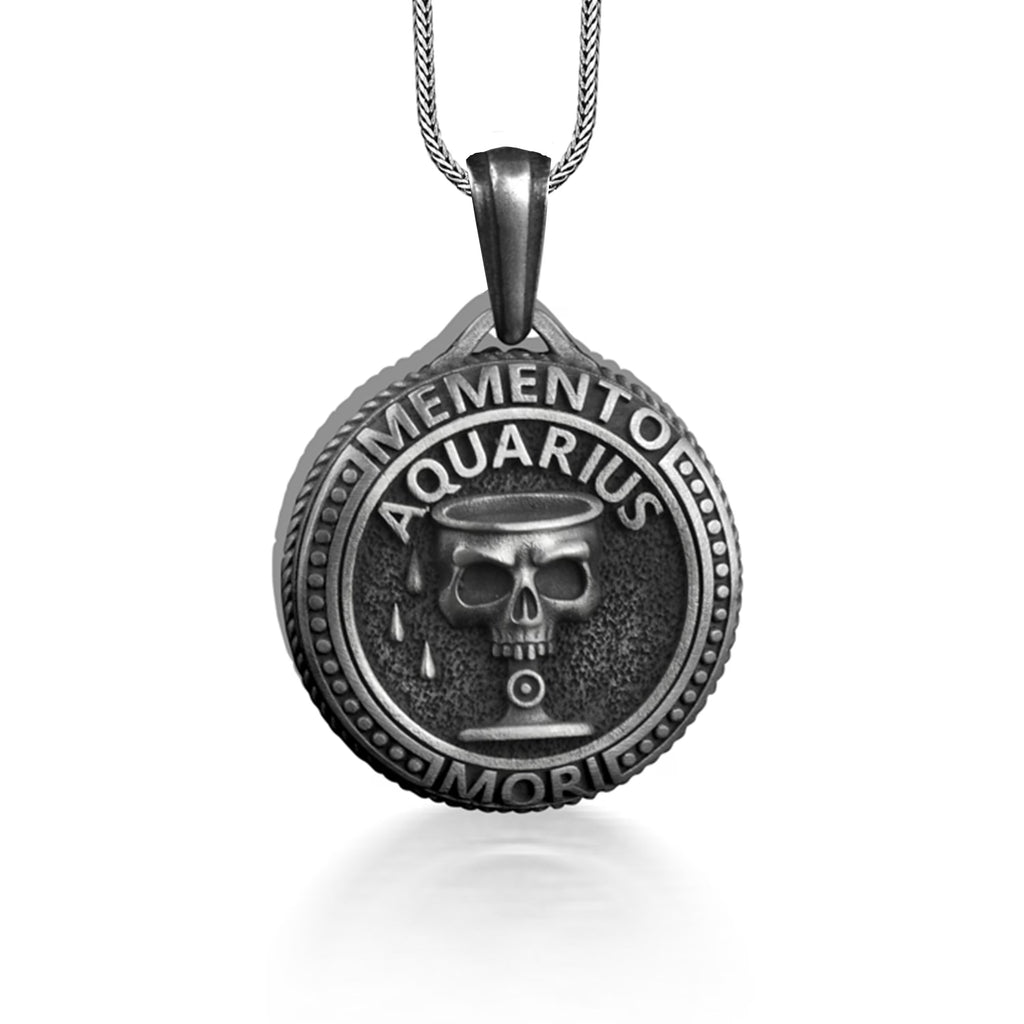 Silver Skull Zodiac Necklace A221692