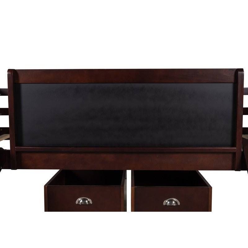 Espresso Twin Size Loft Bed with Two Storage Boxes R13257