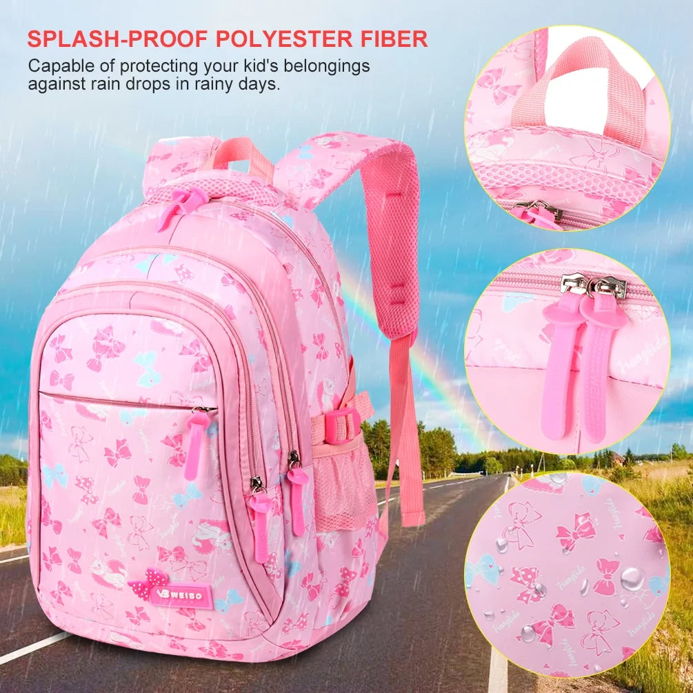Pink School Backpack with Lunch Bag and Pencil Case F91534