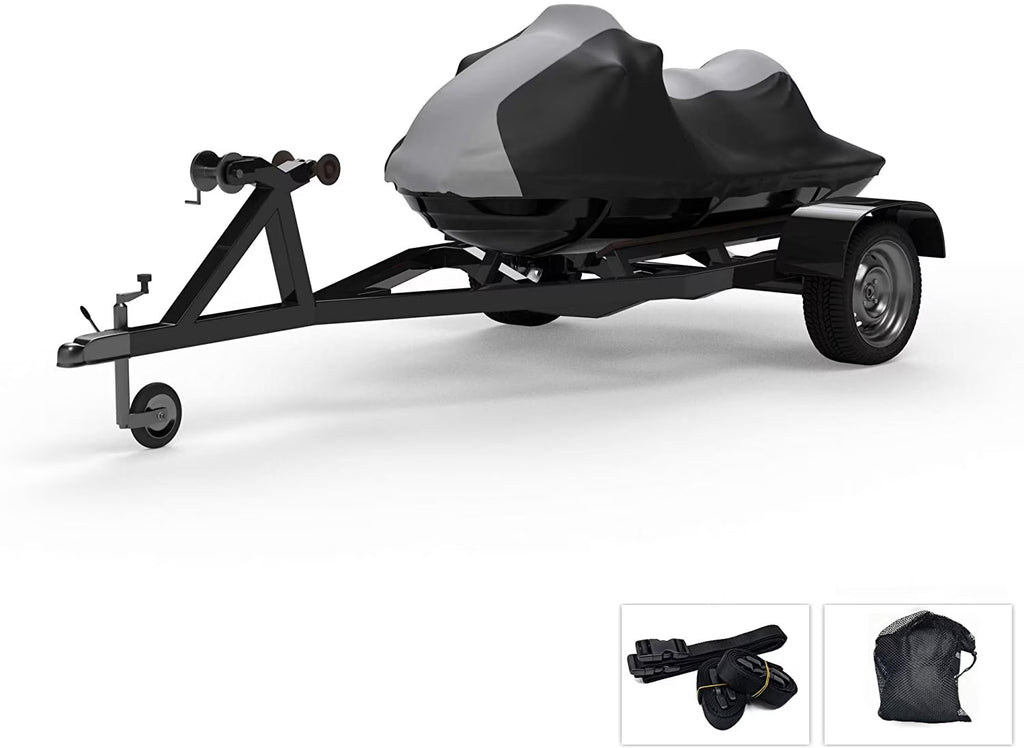 Gray/Black All Weather Jet Ski Cover with Trailer Straps and Storage Bag K77068