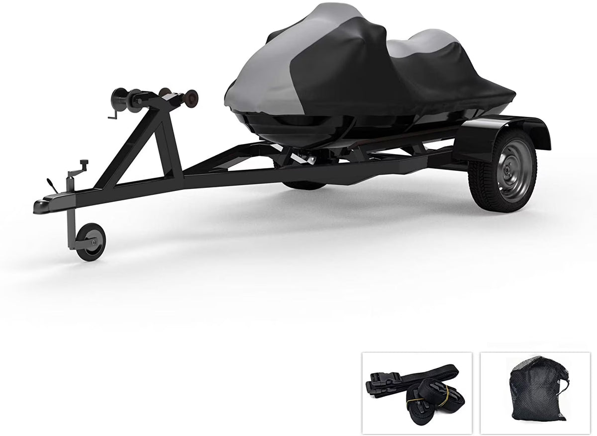 Gray/Black All Weather Jet Ski Cover with Trailer Straps and Storage Bag K77068