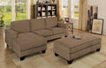 Brown Flannelette Sectional with Ottoman P8680