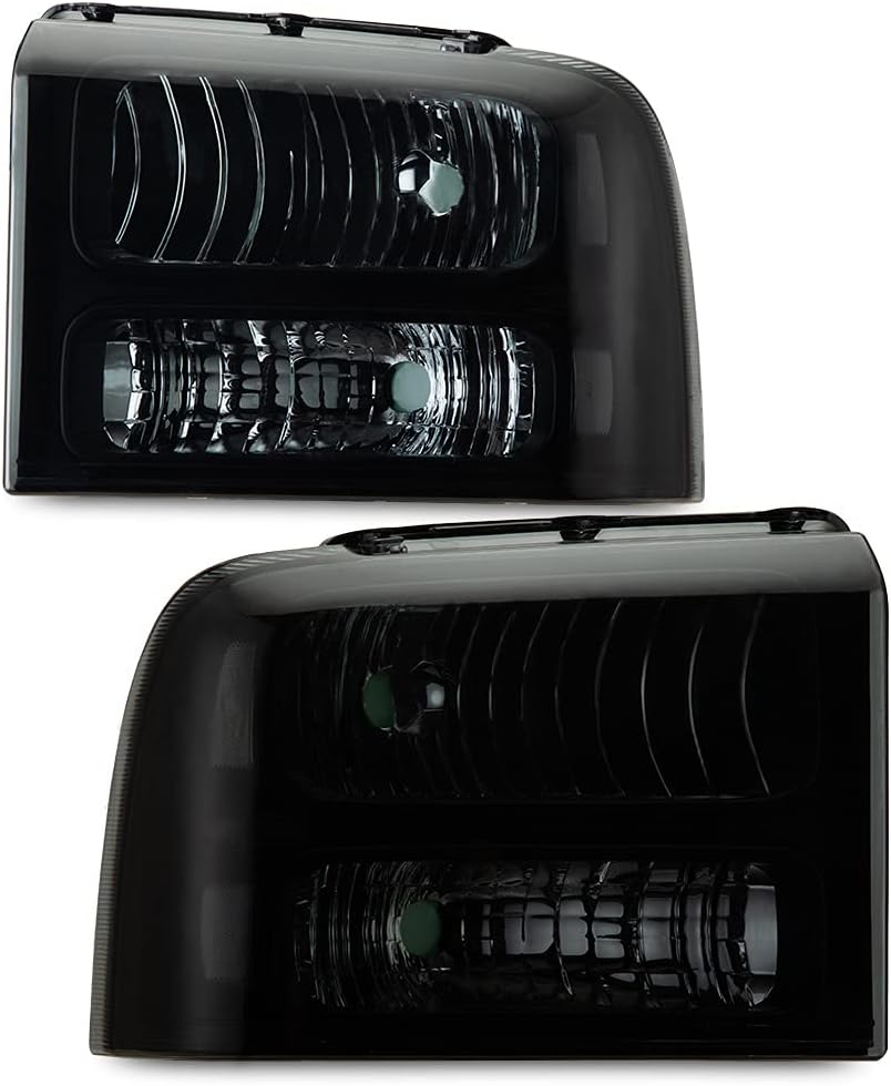 Clear Lens Black Housing Amber Reflector Headlights for Ford Super Duty S320