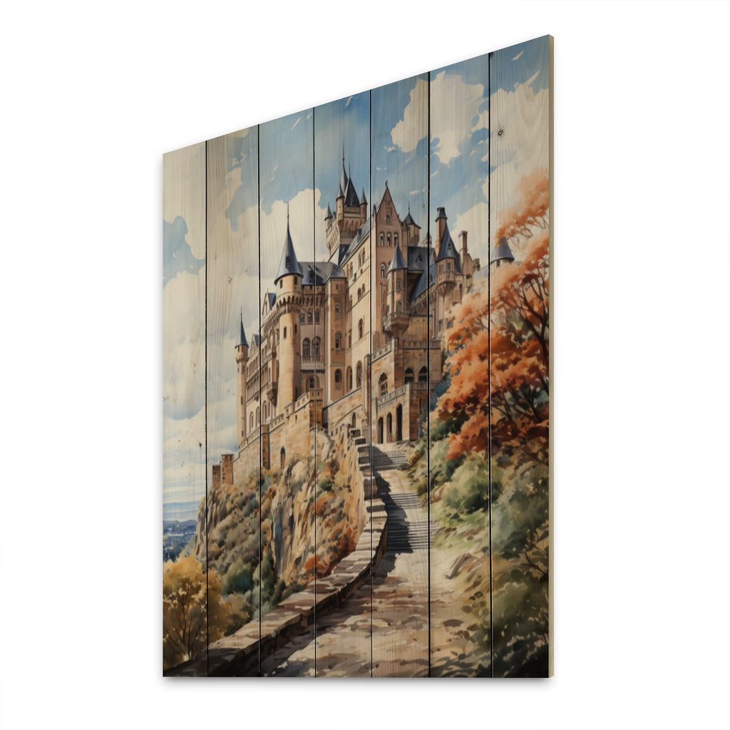 Natural Pine Wood Cityscapes Print D1191