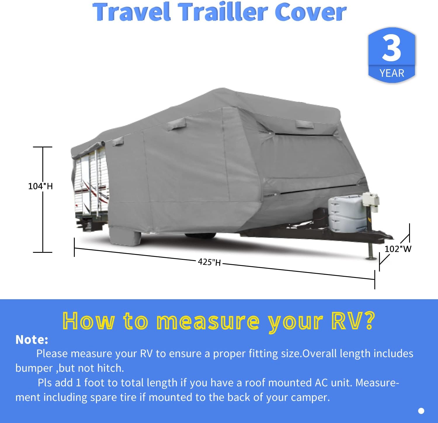 Thick 4 Layers Waterproof Travel Trailer Cover G425561