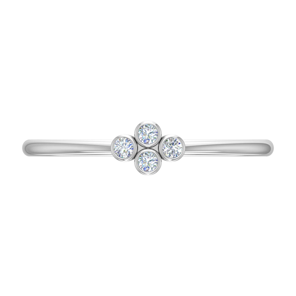 0.04 Carat Diamond Stackable Ring in 10K White Gold Ring Size 6 D7154