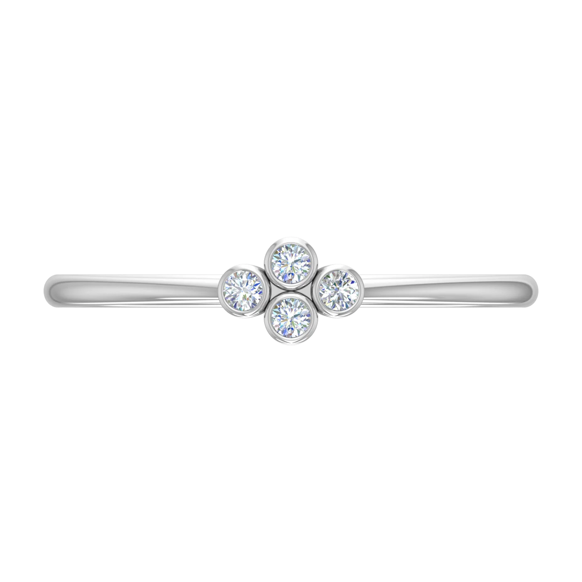 0.04 Carat Diamond Stackable Ring in 10K White Gold Ring Size 6 D7154