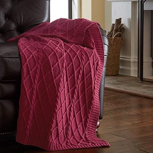 Oversized Cable Knit Throw, 50 x 70, Light Sand Z427