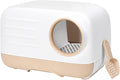 Fully Enclosed Cat Litter Box with Pull-Out Litter Tray and Litter Scoop A631