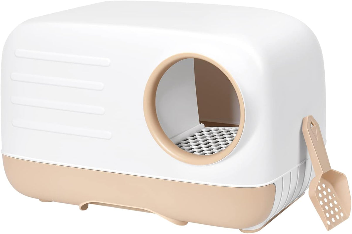 Fully Enclosed Cat Litter Box with Pull-Out Litter Tray and Litter Scoop A631