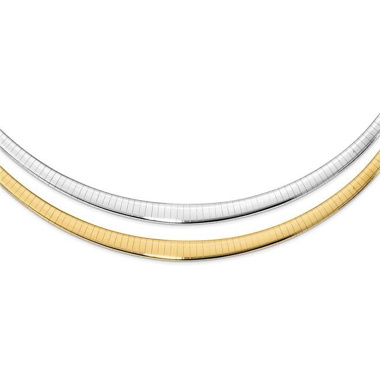 14K Yellow Gold Polished 0.5 mm Graduated Reversible Omega 18 in. Necklace W8393