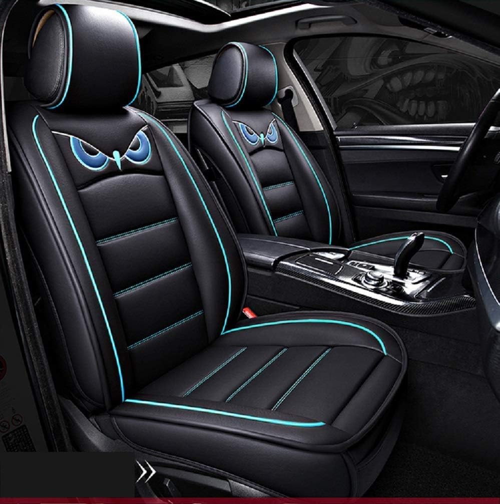 Black-Blue Waterproof Leather Car Seat Covers G892