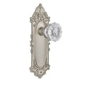 Crystal Glass Passage Door Knob with Victorian Plate Finish: Satin Nickel Q821859