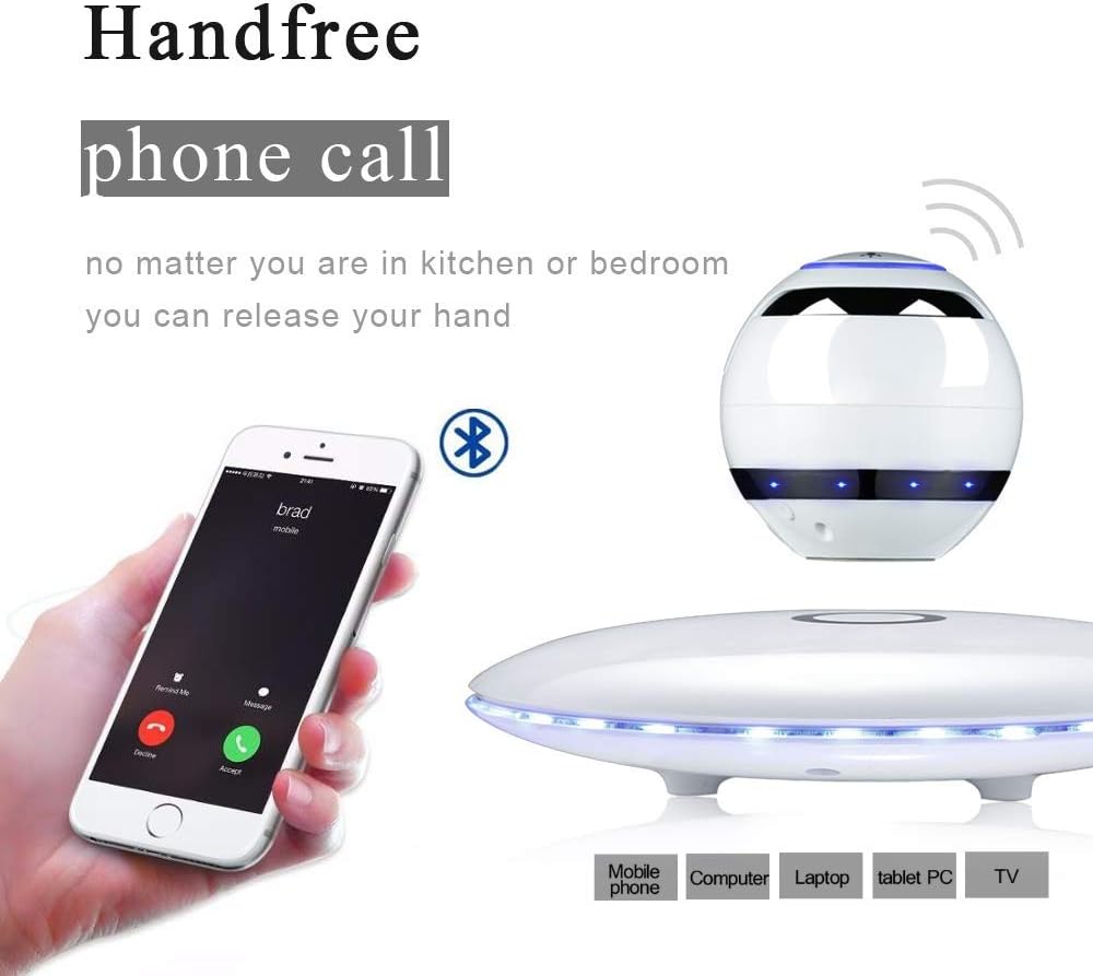White Magnetic Levitating Bluetooth Speaker S3295