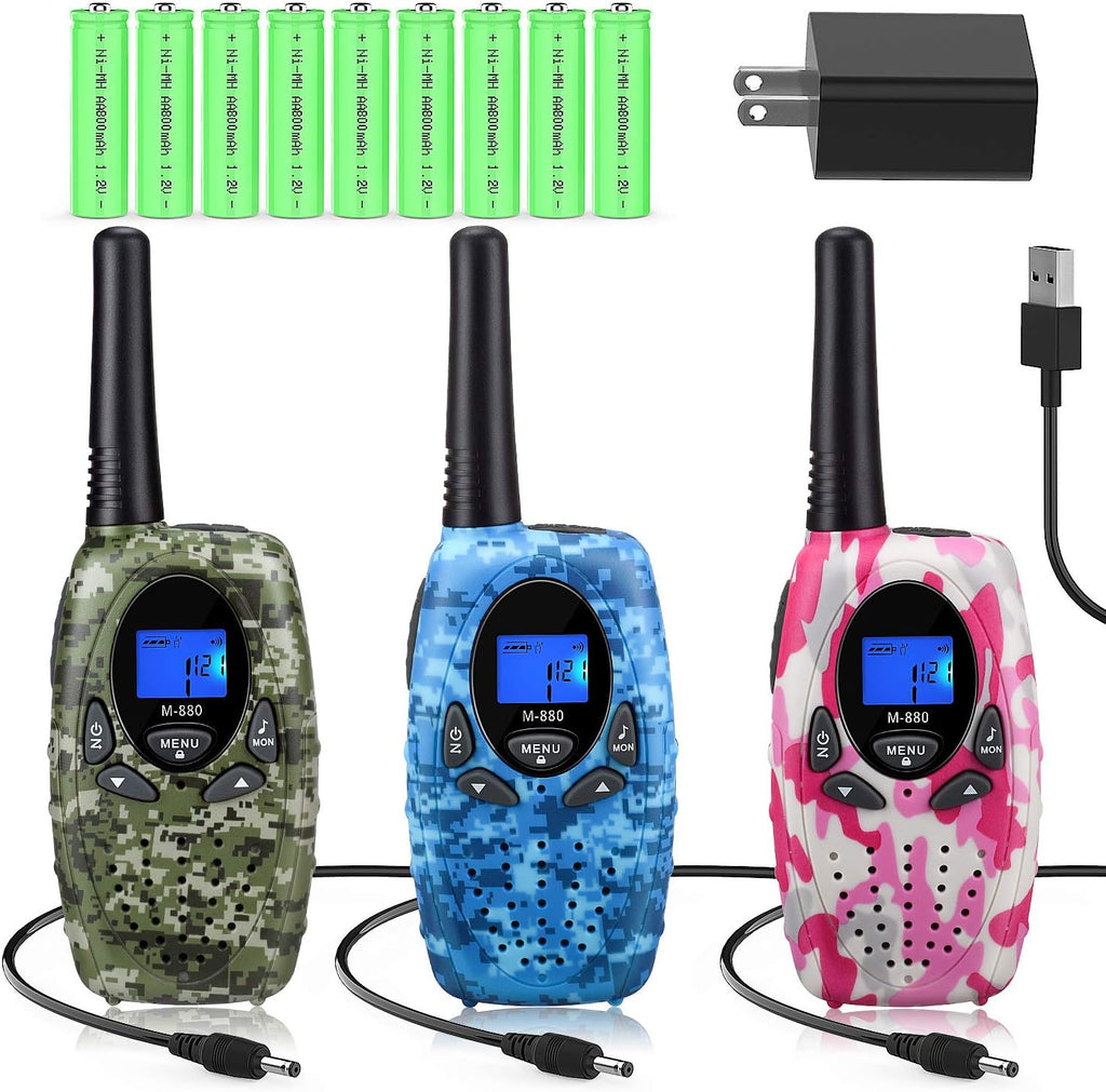 Camouflage Rechargeable Two Way Radios Long Range with Charger Batteries E444312