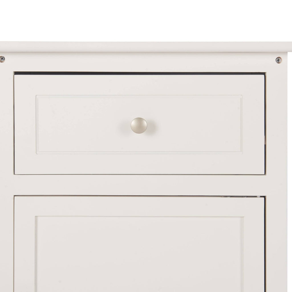 Brown Side Table with Single Drawer and Storage Cabinet X51115