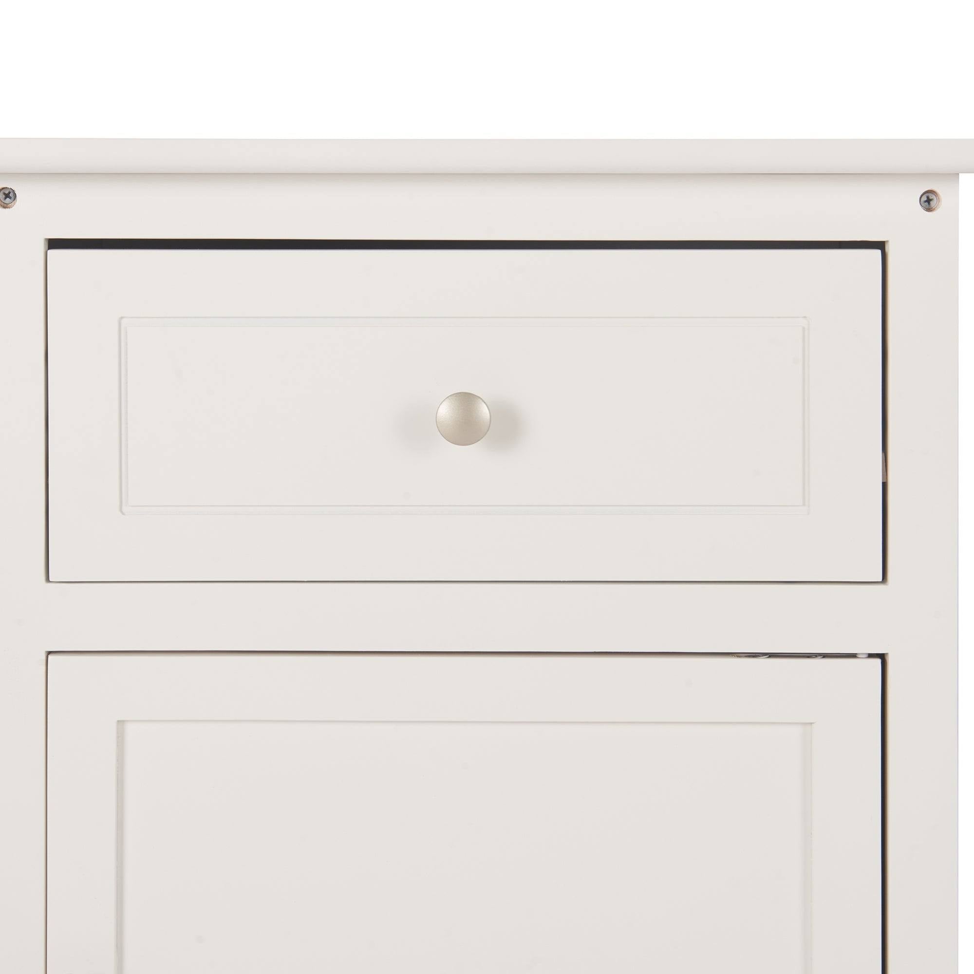 Brown Side Table with Single Drawer and Storage Cabinet X51115