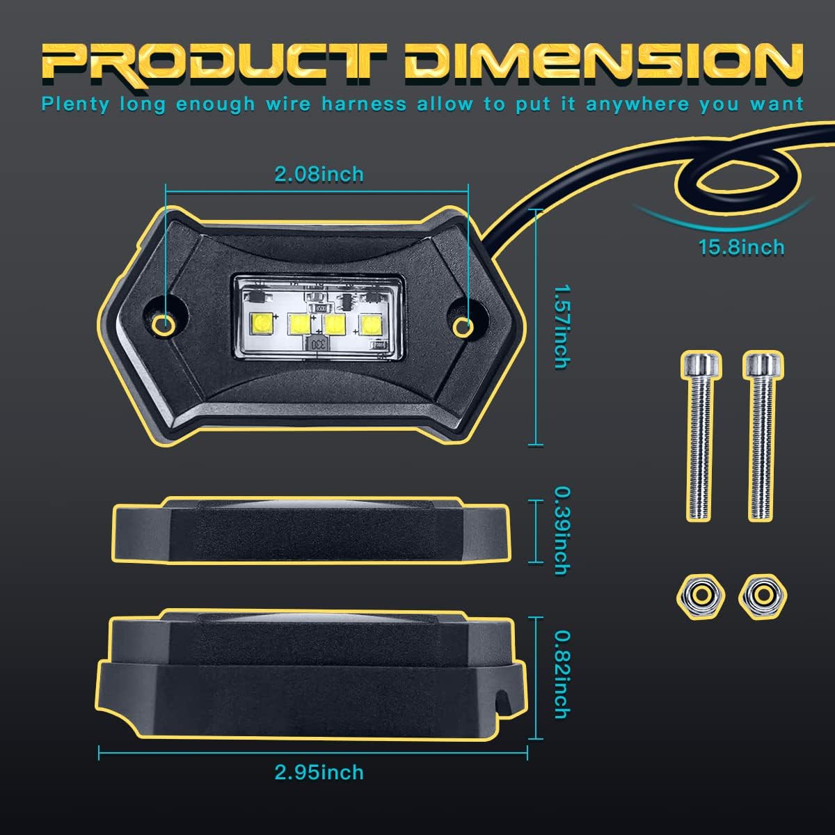 White LED Rock Lights 8 Pods D7410