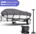 600D Waterproof Boat Cover with Support Pole, Pack of 2 Z578321