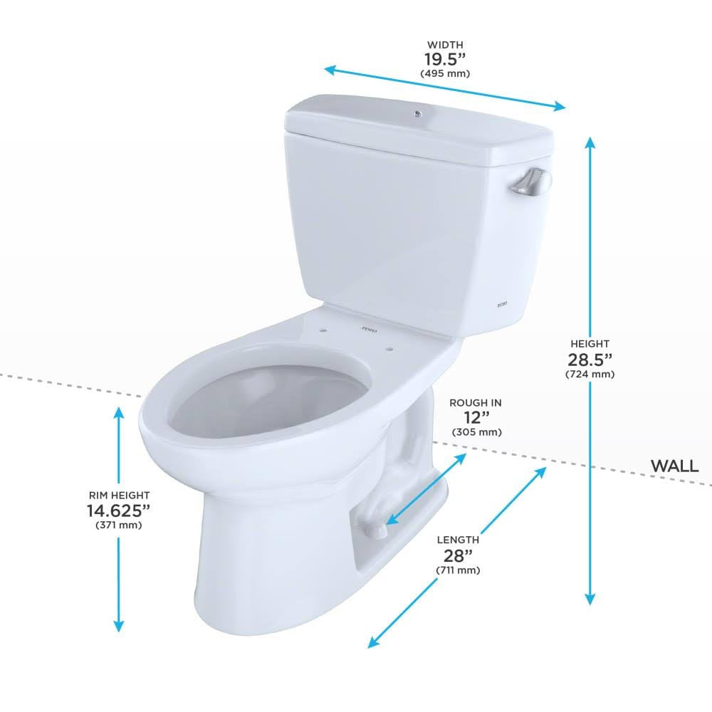 Cotton White Two-Piece Elongated Toilet with Right-Hand Trip Lever V8141