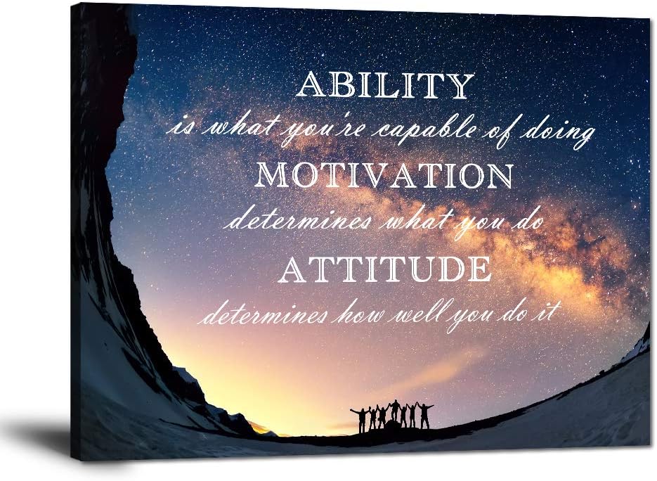 Framed Canvas Painting Motivational Quotes Artwork (30”Hx40”W) S16325