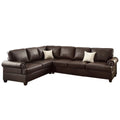 2 Piece Faux Leather Reversible Sectional Sofa Set in Espresso N25348