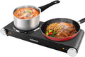 Double Hot Plates Electric Cooktop, Cast Iron, Black Stainless Steel E3356
