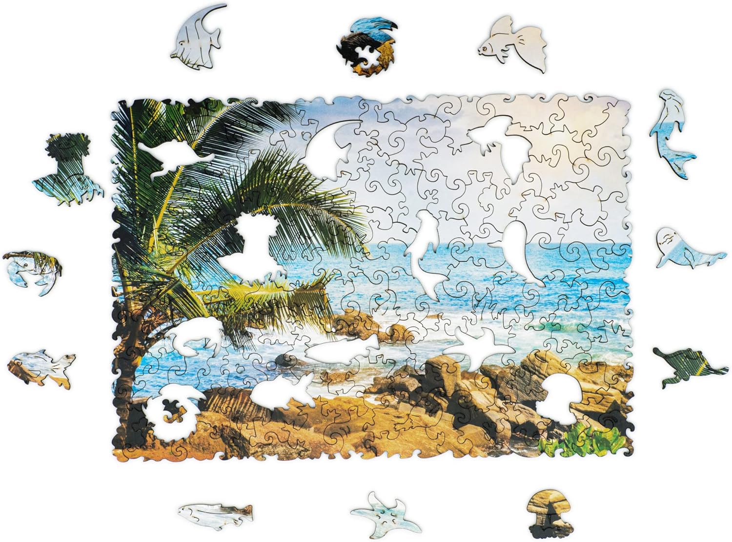Wooden Puzzle Jigsaw, 125 pieces, 9 x 6.2 in C74496