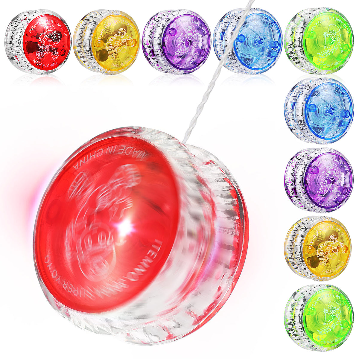 10 Pcs Mixed Colors Plastic Yo-yo Party Favors O42967