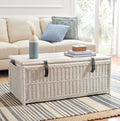 White/Brown Rattan Storage Trunk J9661