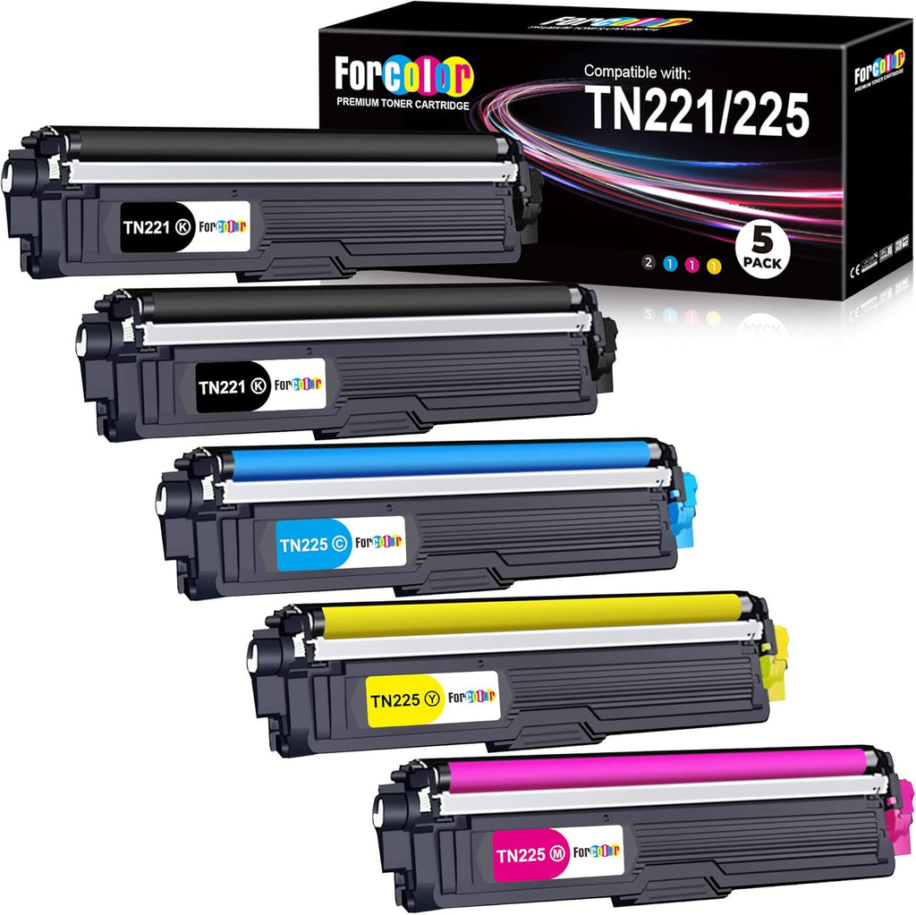 Compatible Toner Cartridge 5 Pack (2 Black, 1 Cyan, 1 Magenta, 1 Yellow) V377459
