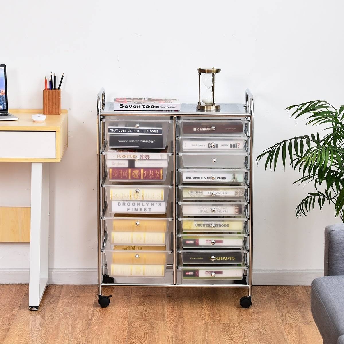 15-Drawer Utility Organizer Rolling Cart with Wheels G9756