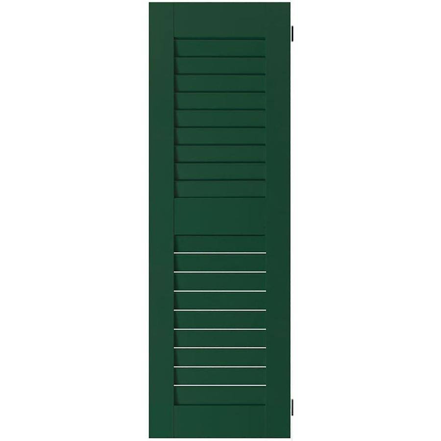 15 in. x 44 in. Exterior Real Wood Pine Open Louvered Shutters Pair M10084