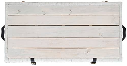 White/Brown Rattan Storage Trunk J9661