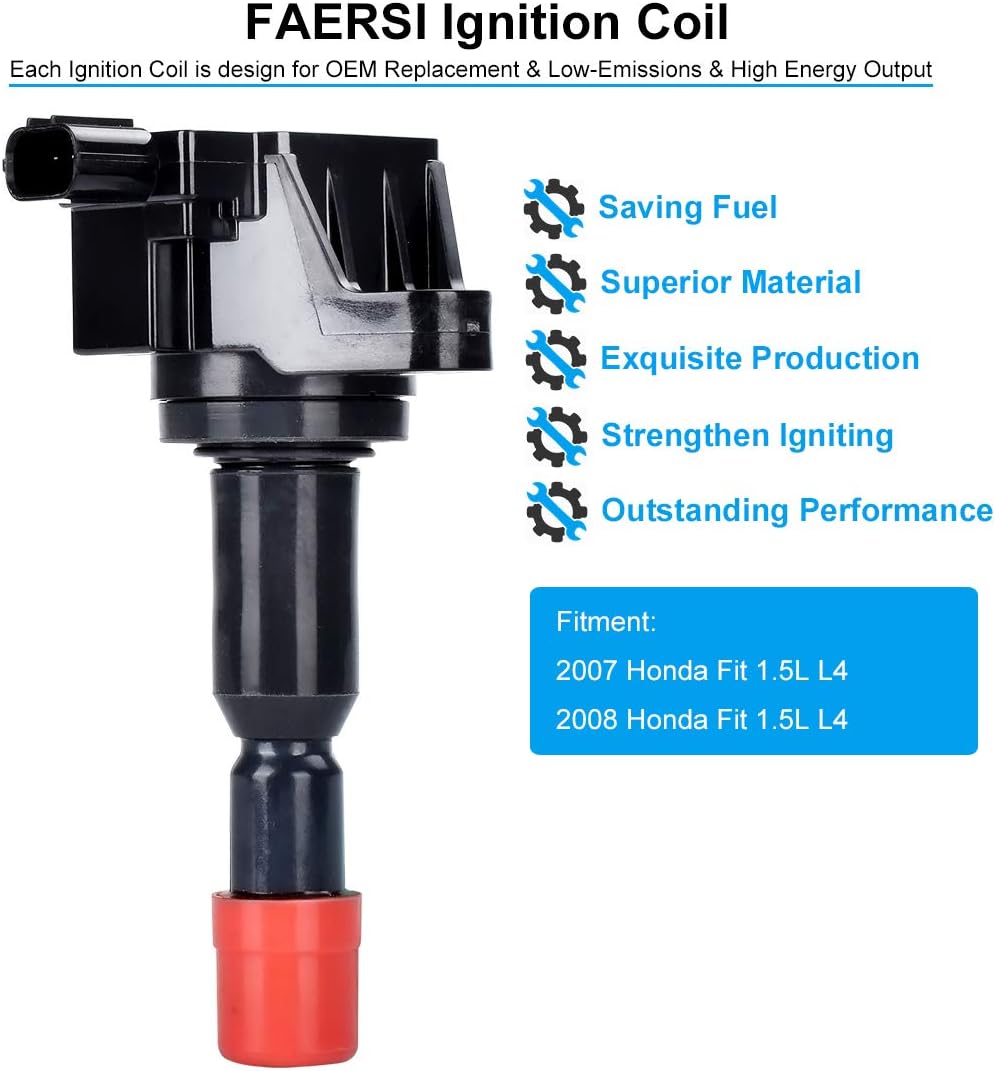 Ignition Coil Pack of 4 for 2007 2008 Honda Fit 1.5L L4 L93229