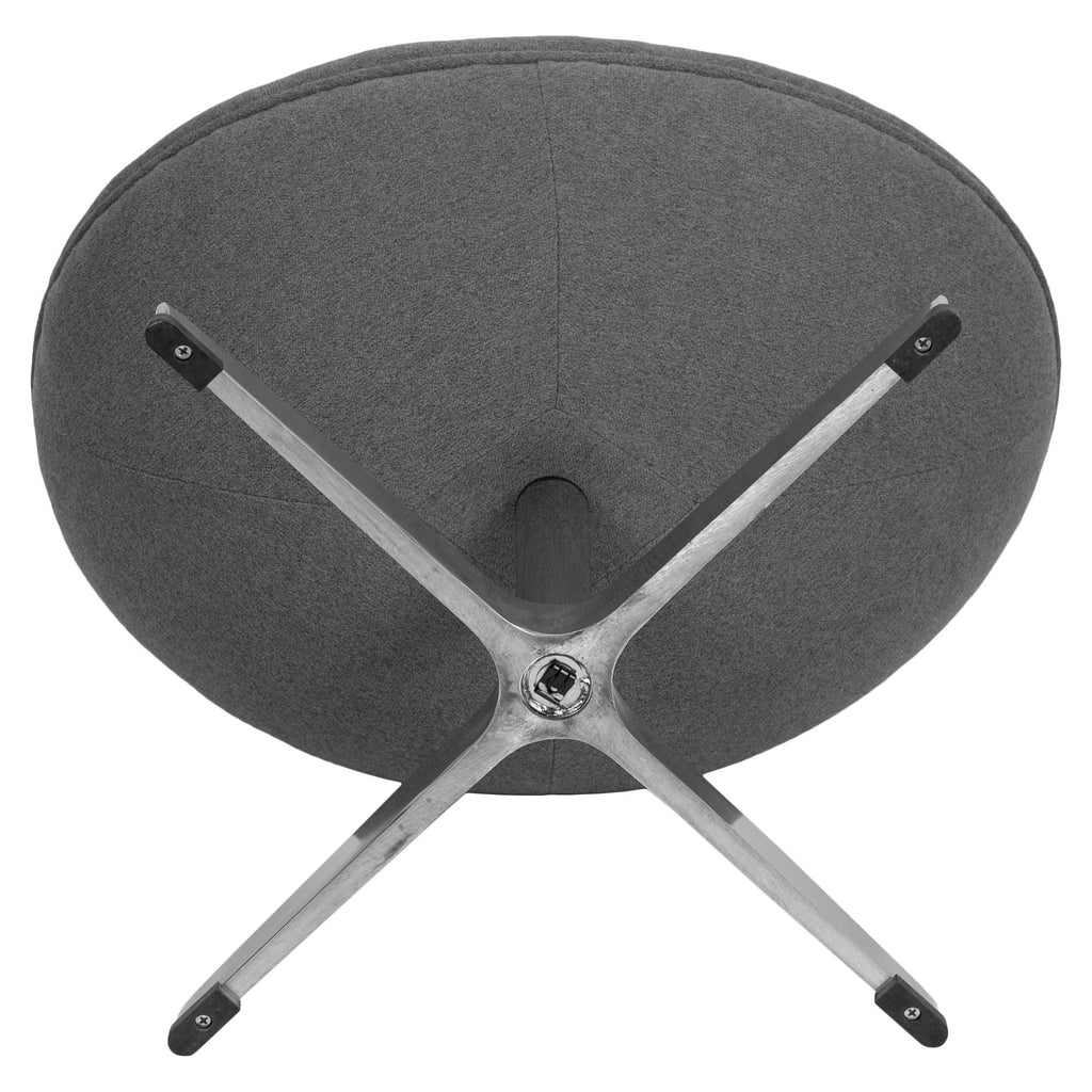 Gray Fabric Saddle Wing Ottoman Z2897