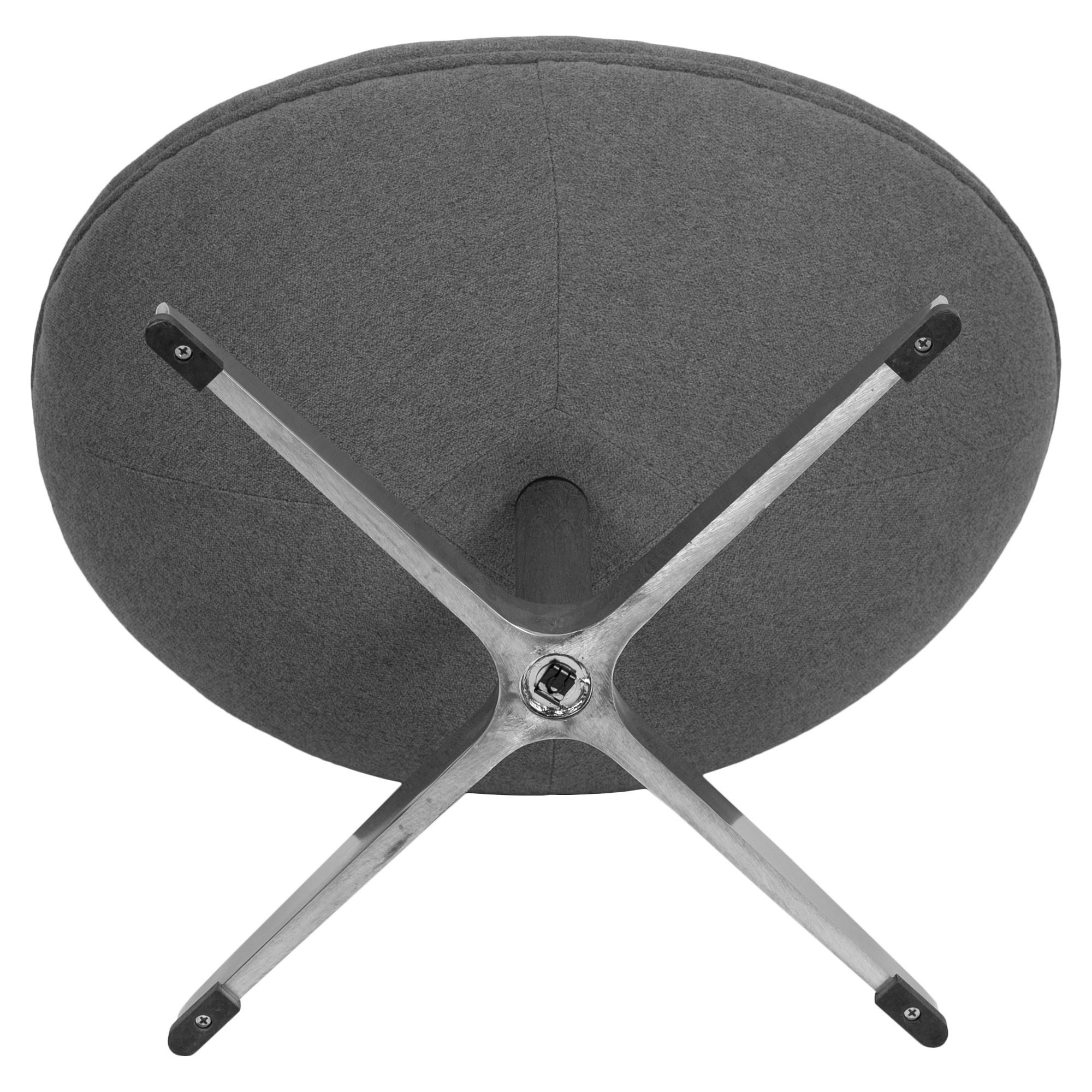 Gray Fabric Saddle Wing Ottoman Z2897