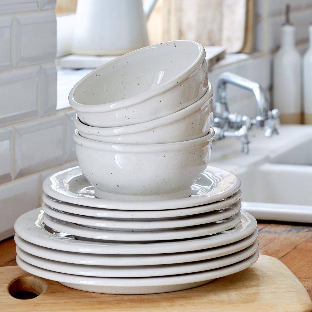 White Large Stoneware Ceramic Canister R80351