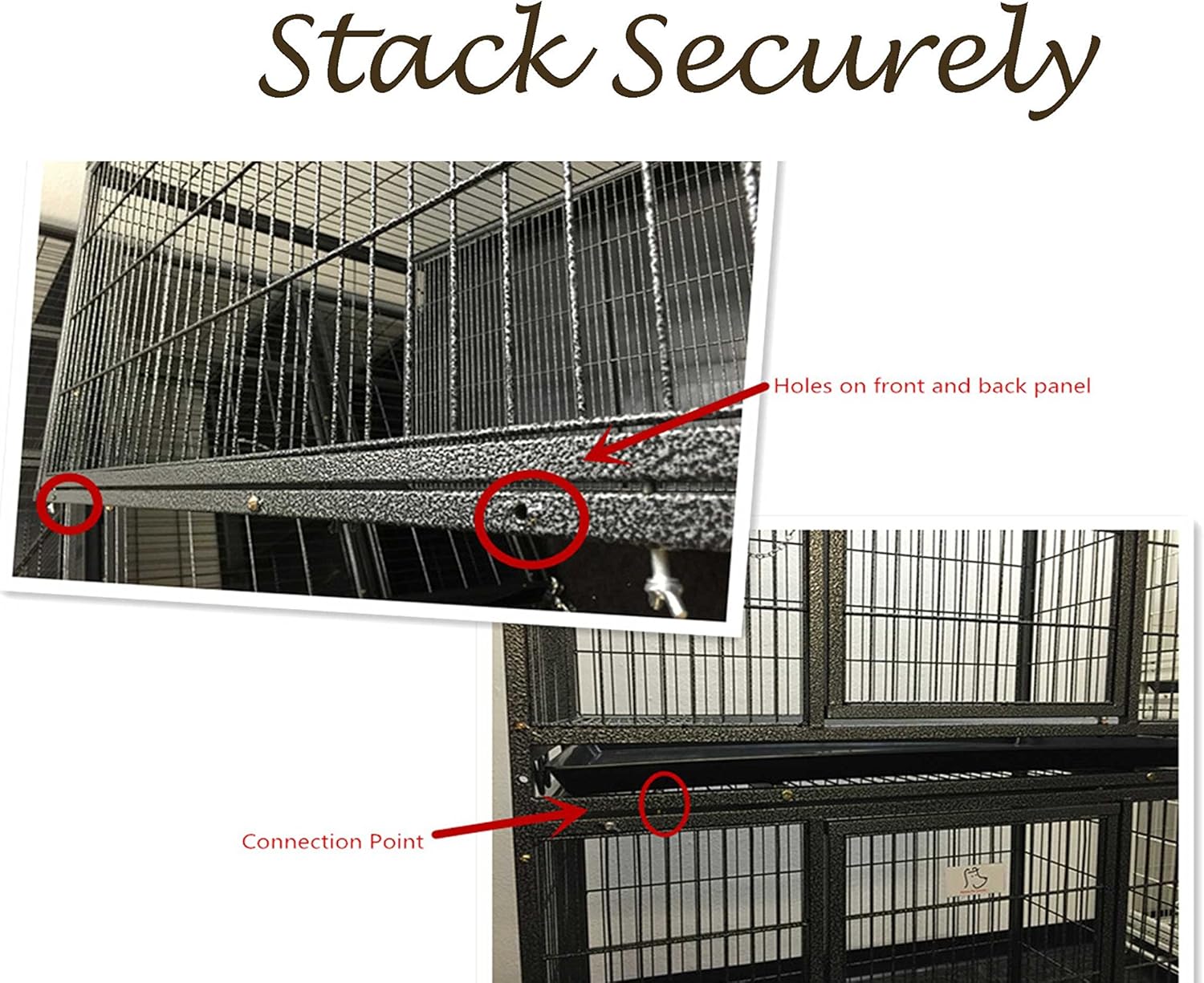 Heavy Duty Metal Open Top Cage with Floor Grid, Casters and Tray P34294