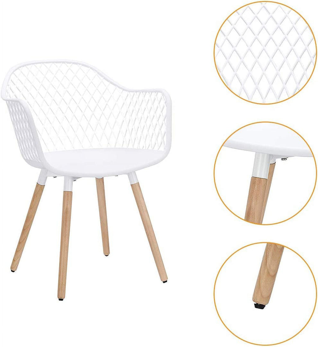 White Molded Plastic Shell Arm Chair, Set of 2 Y3377